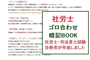 2024年試験対応(最新版）　社労士ゴロ合わせ120個と暗記法！司法書士・社労士合格者作成の語呂合わせ　（偽物にご注意ください）