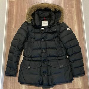  MONCLER/モンクレール/CLUNY/コヨーテファー /フーデッド/ ダブルジップ/ダウンジャケット/ブラック/サイズ1 /正規品/メンズ/美品 