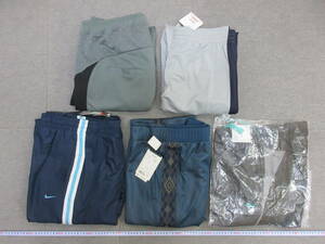 M【12-23】★11 スポーツ店在庫品 PUMA NIKE umbro 他 トラックパンツ ウインドブレーカーパンツ Lサイズ 5点まとめて 未使用長期保管品