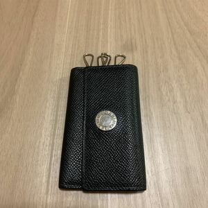 BVLGARI ブルガリ 4連キーケース ブラックレザー キーホルダー