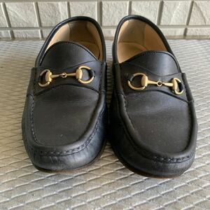 GUCCI グッチ 36 1/2 C ホースビット レディース ブラックレザー ローファー 革靴 ビジネスシューズ 23.5cm