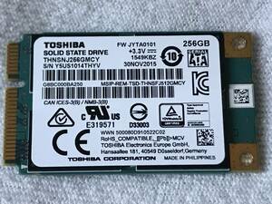 中古SSD TOSHIBA 256GB mSATA SSD MLC THNSNJ256GMCY 【使用時間：8328 時間】 管188