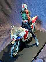 1円スタート レインボー造形 RMW 1/5 仮面ライダー新1号＆新サイクロン号 台座46㎝×25㎝ 全高約32㎝_画像6