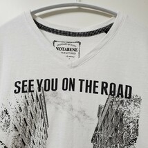 NOTA BENE　ノータベネ　VネックプリントTシャツ　半袖　Mサイズ 半袖Tシャツ ロゴ ホワイト_画像4