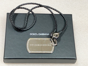 DOLCE&GABBANA ドックタグ ネックレス ペンダント ドルガバ ラインストーン ドルチェ&ガッバーナ