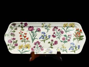 C1991 PORCELAINE DE PARIS Decor Herbier フランス 長方形皿 花柄
