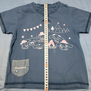 サンリオ シナモロール シナモン キャンプ柄 半袖Tシャツ 120cm キッズ 女の子 カットソーの画像5