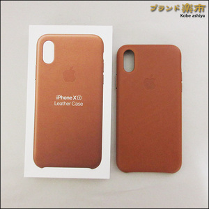 *未使用品 apple アップル スマホケース カバー レザー iphone X XS ブラウン*送料込