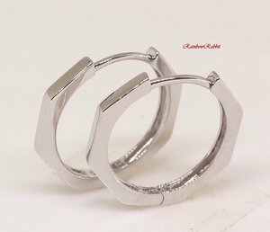 18K RGP Platinum Hoop Серьги YP5005