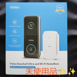 《未使用品》インターホン カメラ ドアホン AOSU ドアベル 玄関チャイム ワイヤレス WiFi 画質 チャイム スマート家電