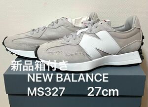 新品未使用箱付　NEW BALANCE ニューバランス MS327CGWレトロ ビッグNロゴスニーカー　厚底スニーカー