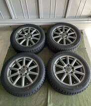 スタッドレスタイヤ ５穴 ホイールセット ４本 DUNLOP ダンロップ 16インチ 6.5J＋38 PCD114.3 205/55R16 2012年製_画像1