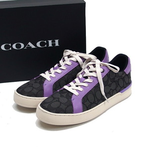  Coach out line signature clip low top sneakers 26cm[20231206]