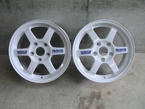 RAYS TE37、未使用品、7,5J×15、オフセット+43、PCD114,3◆ホワイト、2本セット、VOLK Racing