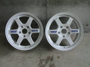 RAYS TE37、未使用品、7J×15、オフセット+30、PCD114,3◆ホワイト、2本セット、VOLK Racing