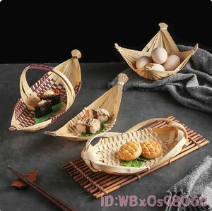 Tr2274: 新品 竹で作った食器 寿司 皿 器 寿司屋 お皿 刺身 刺盛り 舟盛り 船盛り 居酒屋 海鮮 板前 豪華 木製 1個