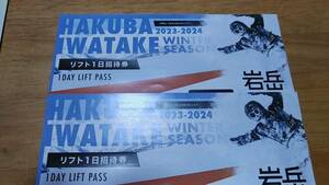 白馬岩岳リフト1日招待券　1枚　No2