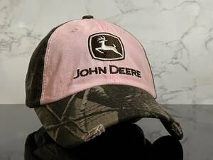 【未使用品】49D★JOHN DEERE ジョン・ディア キャップ 帽子 CAP お洒落なピンクにREALTREE製ウット系迷彩柄コットン素材♪《FREEサイズ》
