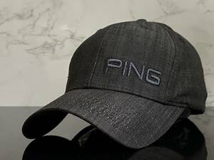 【未使用品】33F 希少★PING ピン ゴルフ キャップ 帽子 CAP 希少なブラックのコットン素材にブラックロゴ刺繍♪《FREEサイズ》渋野日向子