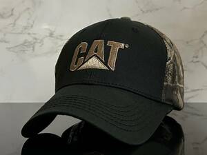 【未使用品】32C クール★Caterpillar キャタピラー CAT キャット キャップ 帽子 CAP クールなブラックにウット系迷彩柄！《FREEサイズ》