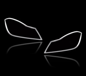 新品 メルセデスベンツ用 Cクラス W204用 クーペ 2011+クロームメッキ フロントランプリム ヘッドライト トリム MD-49452
