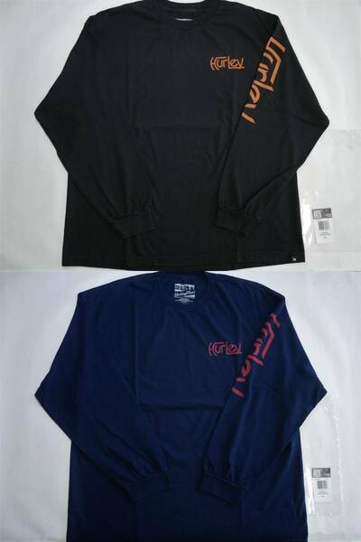 [Hurley] ハーレー　XXL　ロンT　ロングTシャツ　ブラック　黒　ネイビー　紺　2点セット