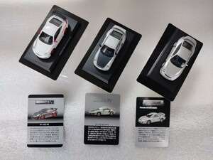 京商 1/64 　ポルシェ ミニカーコレクション2・4・5　911GT2 (2002)銀 ・911GT2RS【997】(2004) 銀・911GT3RS (2010）白　3台セット　レア