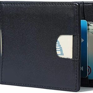 財布 二つ折り 薄型 マネークリップ メンズ 本革 シンプル 札入れ カード収納 手帳