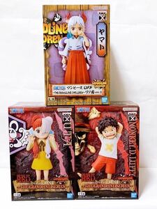 新品・送料無料【182】ONE PIECE ワンピース DXF フィギュア 3点 film RED ウタ ルフィ ワノ国 ヤマト GRANDLINE children プライズ 