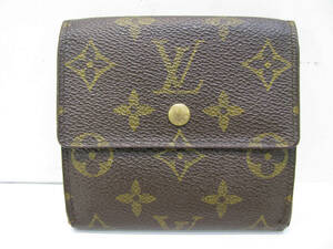 ★中古品★LOUIS VUITTON TOILE MONOGRAM ルイヴィトン モノグラム ポルト モネ・ビエ カルト クレディ M61652 Wホック財布