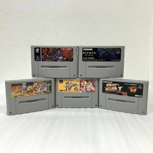 良品 計5点 SFC ゲームソフト 悪魔城ドラキュラ バットマン ファイナルファイト2 ゴエモン2 ストリートファイター2 スーパーファミコン