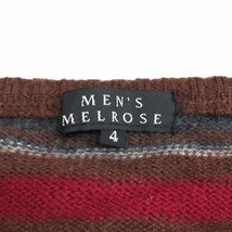 ●MEN’S MELROSE メンズメルローズ Uネック ウール ニット セーター 4(L) ブラウン系 国内正規品 メンズ 紳士_画像3