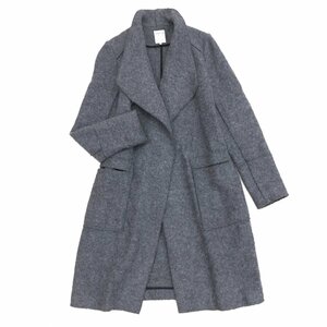 ◆ZARA TRAFALUC ザラ ウールミックス スタンドカラー ガウン コート M(JP:L相当) グレー ロングコート 国内正規品 レディース 女性用 婦人