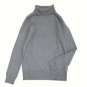 美品 BASILE28 バジーレベントット《繊維の宝石》上質 カシミヤ100% タートルネック ニット セーター 40(L) グレー 長袖 女性用 カシミア