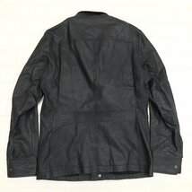 ●theory セオリー YOST JACKET 山羊革 ゴートレザー スタンドカラー ジャケット 38(M) 黒 ブラック レザージャケット 国内正規品 メンズ_画像2