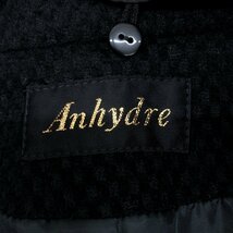 ★美品 Anhydre アニードーレ 豪華フォックスファー アンゴラウール ロングコート 11(L) 黒 ブラック 日本製 国内正規品 レディース 婦人_画像3