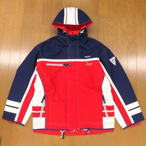 ◆90's DESCENTE デサント Dermizax スキージャケット O トリコロール ブルゾン スキーウェア 古着 ヴィンテージ 特大 大きい 2L LL XL