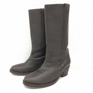 * made in Italy YIN in original leather middle boots 37( approximately 23.5cm) chocolate Brown leather boots middle heel hand made Italy made lady's 