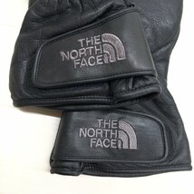 ●THE NORTH FACE ノースフェイス GORE-TEX PRINALOFT ロゴ刺繍 本革 レザー グローブ S(22cm) 黒 ブラック 手袋 ゴアテックス アウトドア_画像3