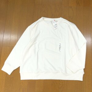 新品 UNIQLO ユニクロ ソフトニット フリース クルーネックT 3XL 白 ホワイト 長袖 カットソー ロンT 4L ゆったり 大きい 女性用 未使用