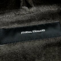 ★JOURNAL STANDARD ジャーナルスタンダード ムートンタッチ フーデットコート S ダークブラウン系 フェイクムートン ボアコート 毛皮_画像3