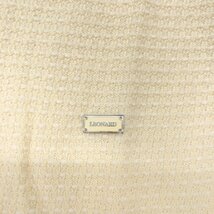 ●LEONARD レオナール ウール100% 切替デザイン ニット ロング カーディガン 42(XL) アイボリー 日本製 長袖 羽織り LL 2L ゆったり 大きい_画像4