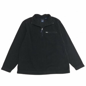 ●90's OLD GAP オールドギャップ ハーフジップ ボアフリース トレーナー M 黒 ブラック オーバーサイズ 古着 ヴィンテージ Y2K メンズ