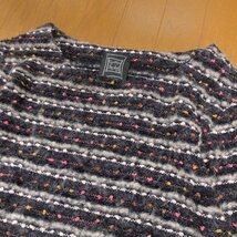 Cynthia Rowley シンシアローリー レース装飾 ウールブレンド ニット セーター 2(M) 黒系 ブラック系 七分袖 オープンネック レディース_画像4