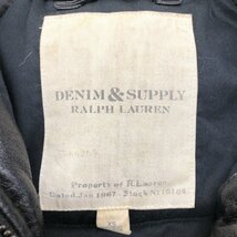 ★DENIM&SUPPLY RALPH LAUREN ラルフローレン クラック加工 エコレザー N-3B ダウンパーカー XS 黒 ブラック ダウンジャケット 星条旗 ポロ_画像3