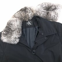 ●CK Calvin Klein カルバンクライン ラビットファー エコダウンジャケット 4(M相当) 黒 ブラック ダウンコート 国内正規品 レディース_画像5