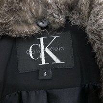 ●CK Calvin Klein カルバンクライン ラビットファー エコダウンジャケット 4(M相当) 黒 ブラック ダウンコート 国内正規品 レディース_画像3