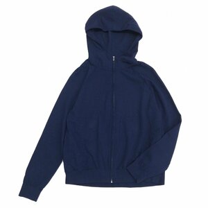 美品 Theory luxe セオリーリュクス ニット パーカー 38(M) 濃紺 ネイビー 長袖 フーディ ジャケット 羽織り 国内正規品 レディース