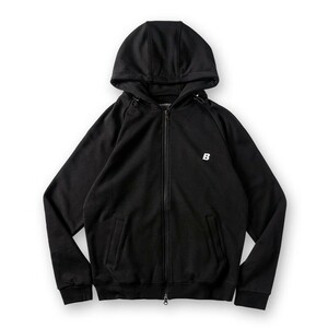 ★半額以下★バンデル BANDEL 高級仕様 パーカー Mサイズ/ZH005 長袖 黒ブラック B Zipup Hoodie Black/裏起毛 ジップ アップ フーディー