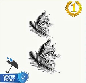 【新品 未開封】防水 防塵 猫 CAT デザイン タトゥーシール tattoo